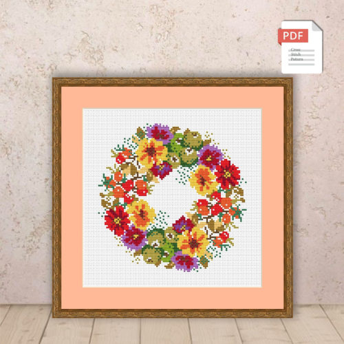 Autumn Wreath Cross Stitch Pattern #ssn063