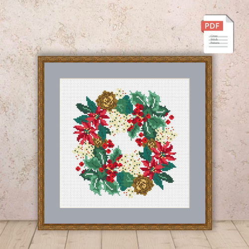 Winter Wreath Cross Stitch Pattern #ssn064