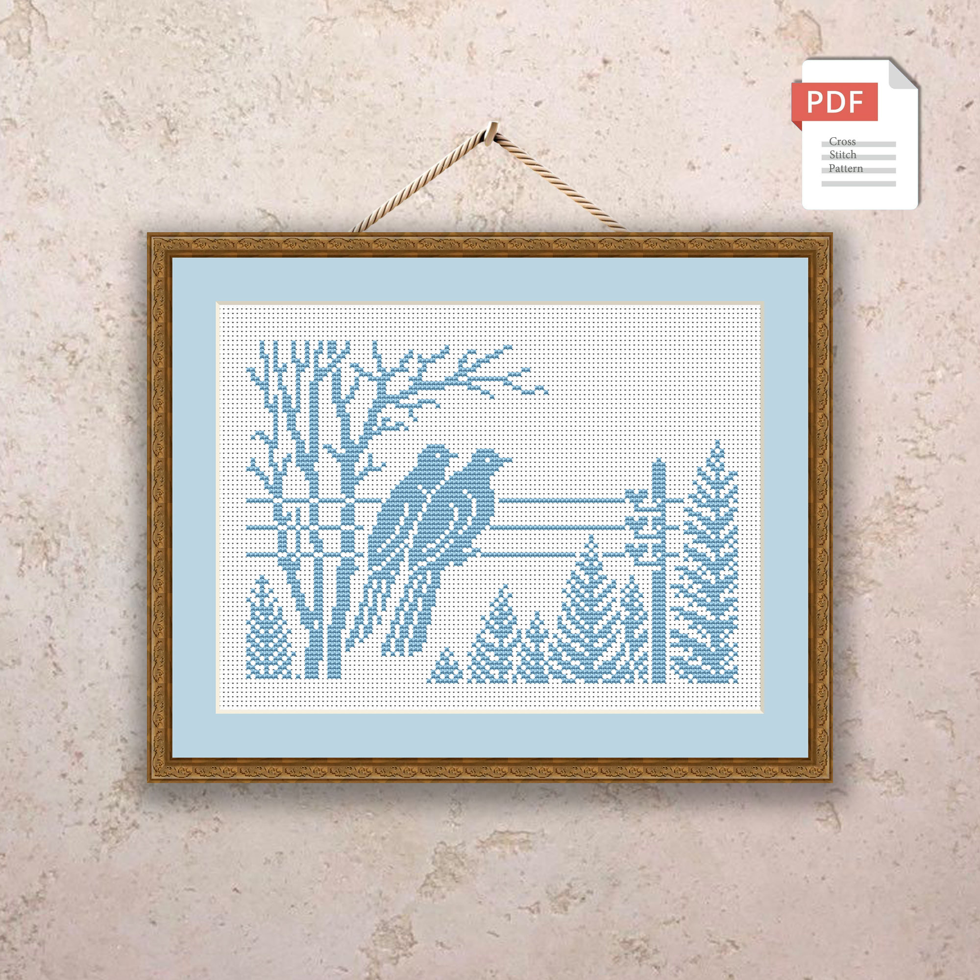 Set of 4 Seasons Birds Cross Stitch Pattern #ssn080 - Image 5