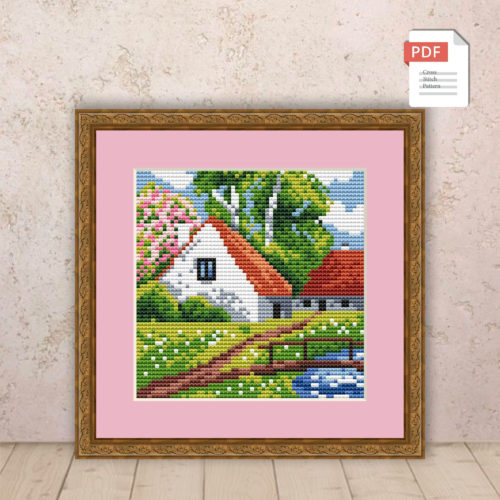 Spring Landscape Cross Stitch Pattern #ssn081