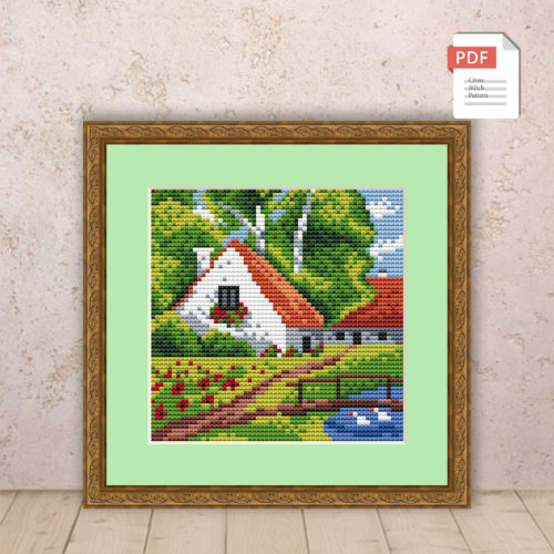 Summer Landscape Cross Stitch Pattern #ssn082