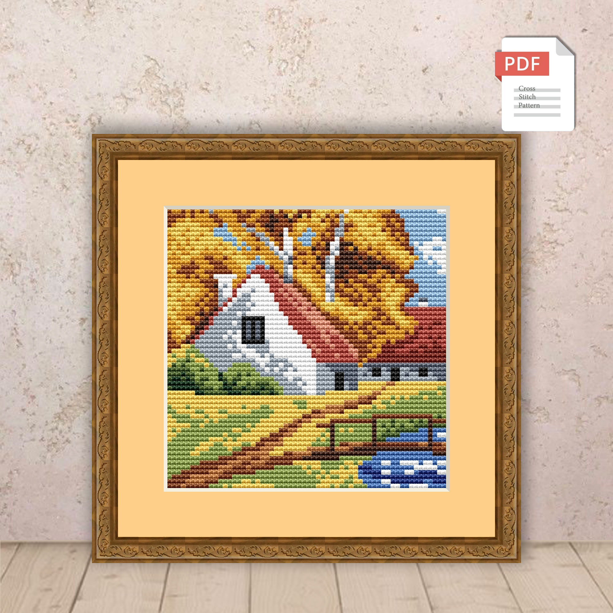 Set of 4 Seasons Landscape Cross Stitch Pattern #ssn085 - Image 4