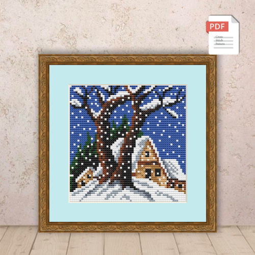 Winter Landscape Cross Stitch Pattern #ssn099