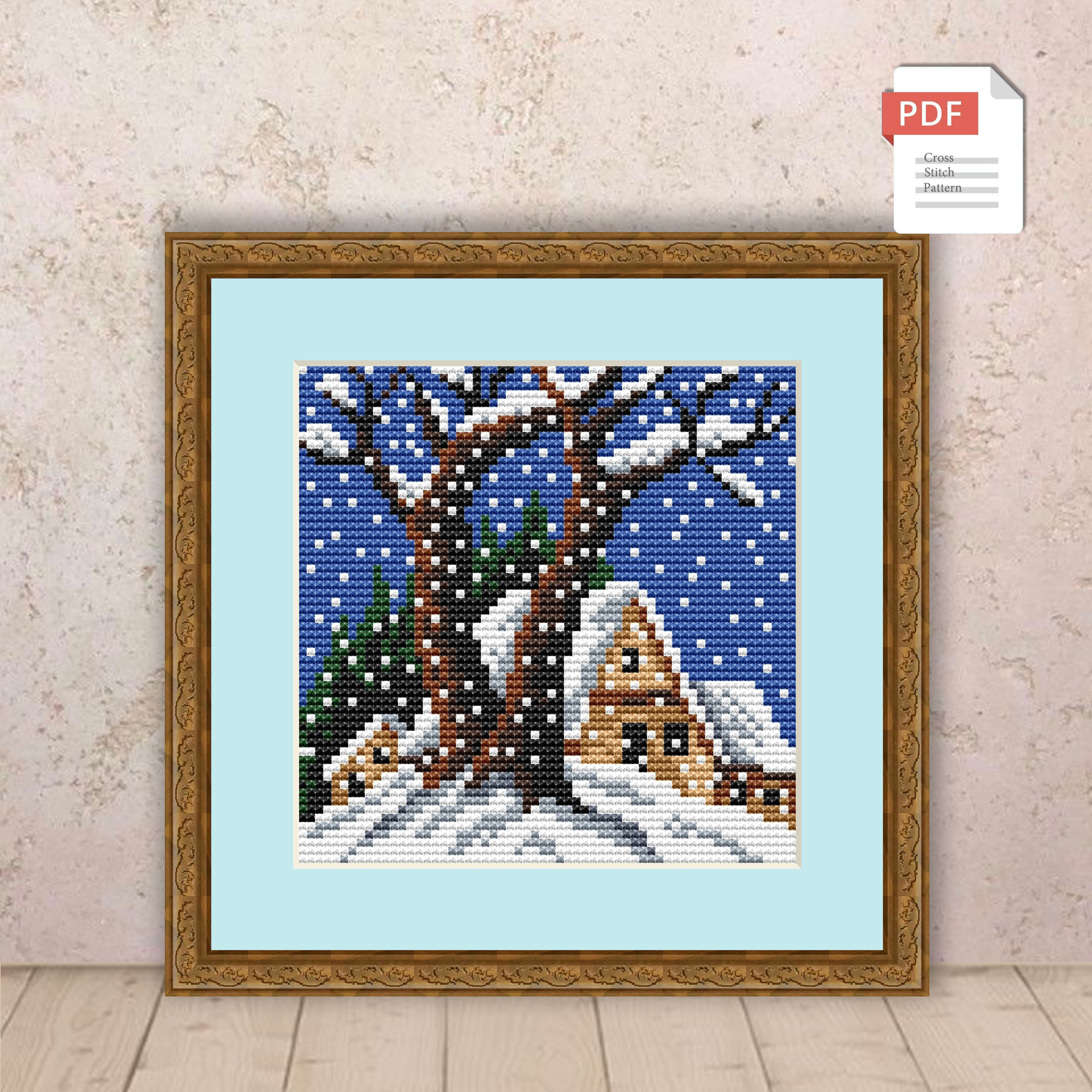 Winter Landscape Cross Stitch Pattern #ssn099