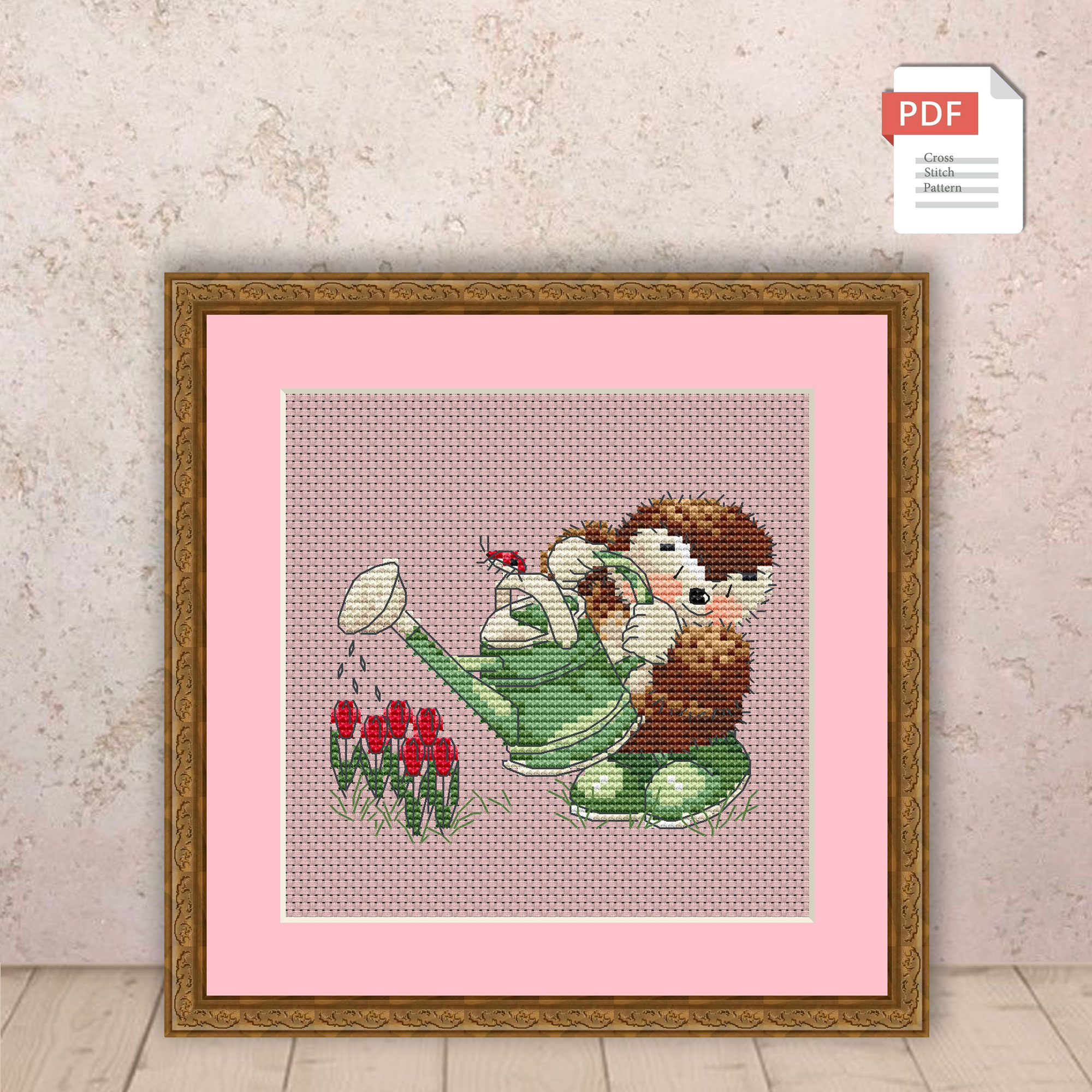 Spring Hedgehog Cross Stitch Pattern #ssn111 - Image 2