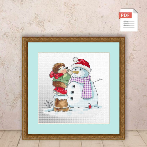 Winter Hedgehog Cross Stitch Pattern #ssn114