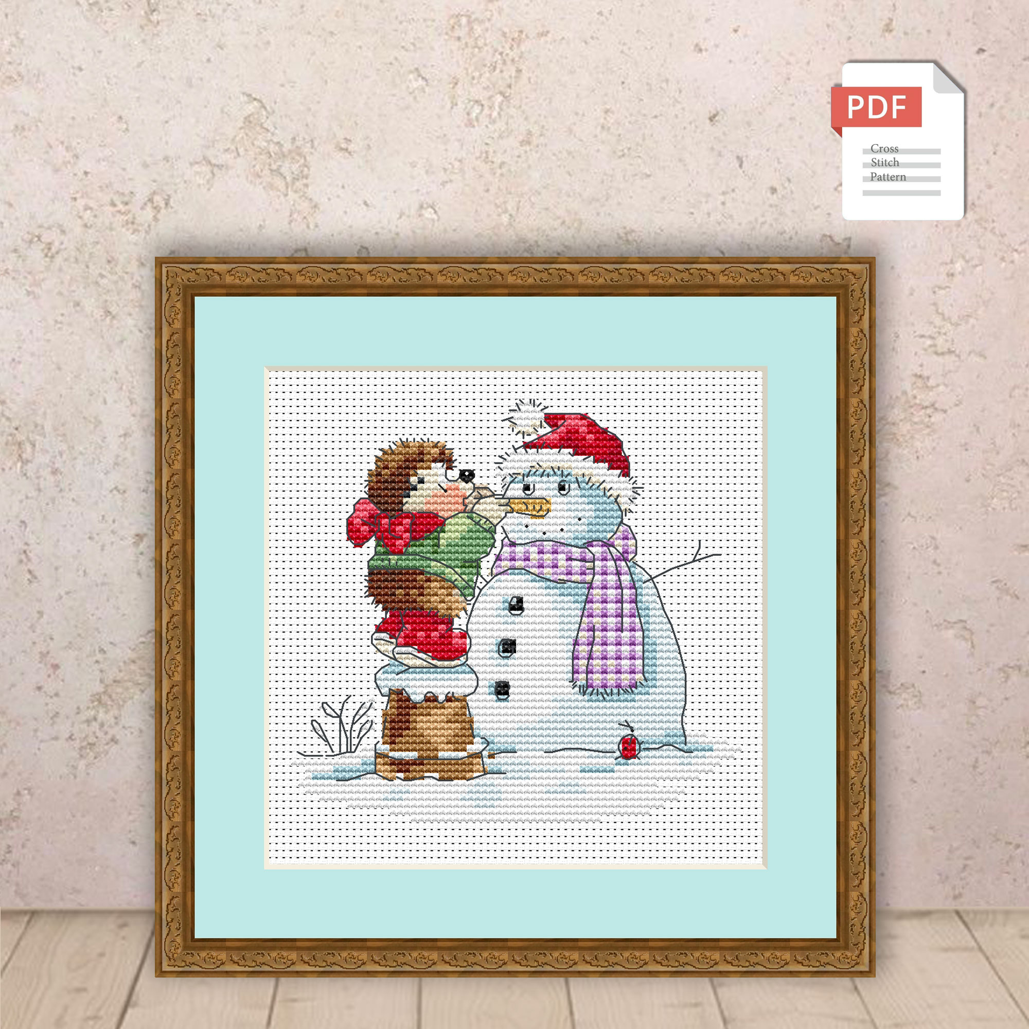 Winter Hedgehog Cross Stitch Pattern #ssn114