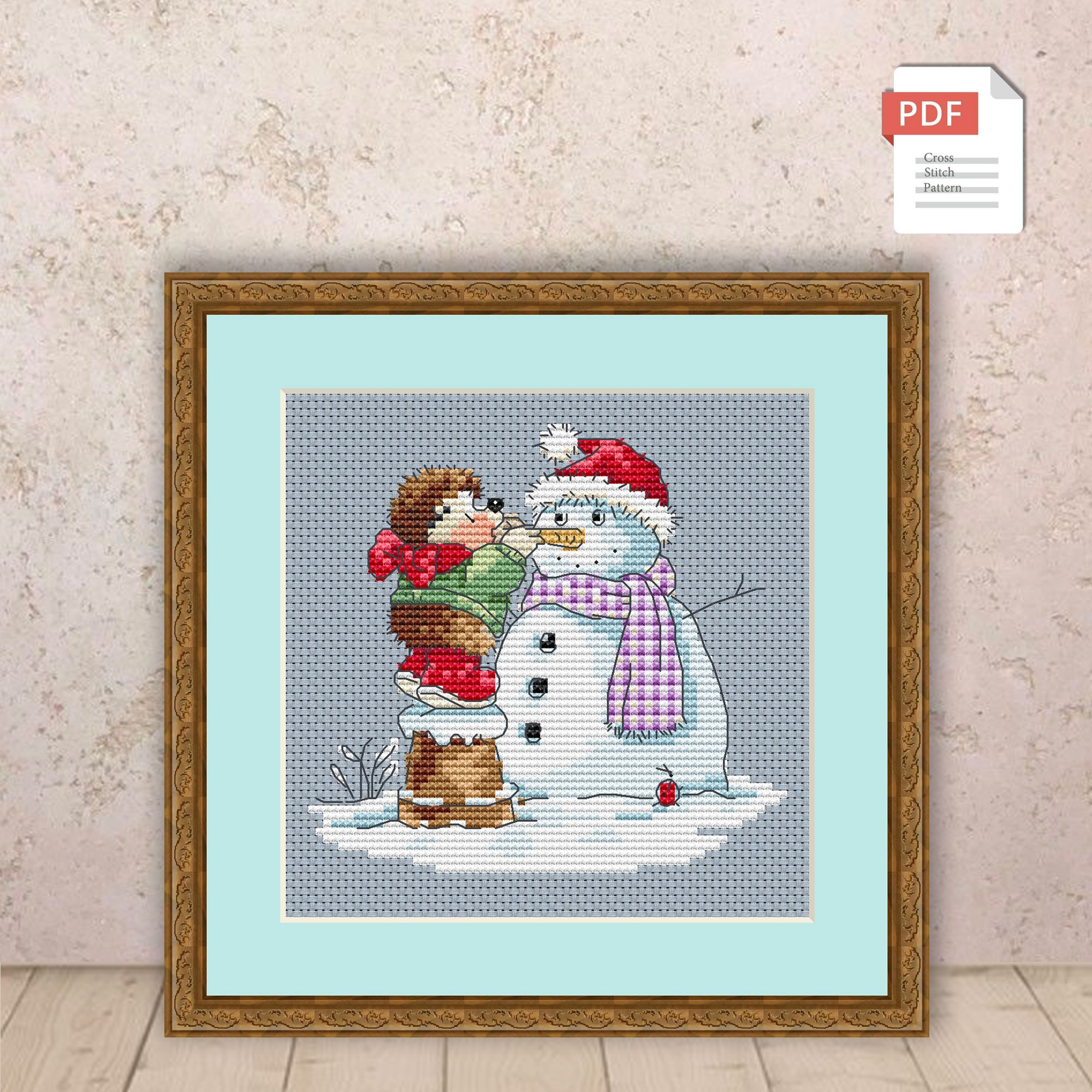 Winter Hedgehog Cross Stitch Pattern #ssn114 - Image 2