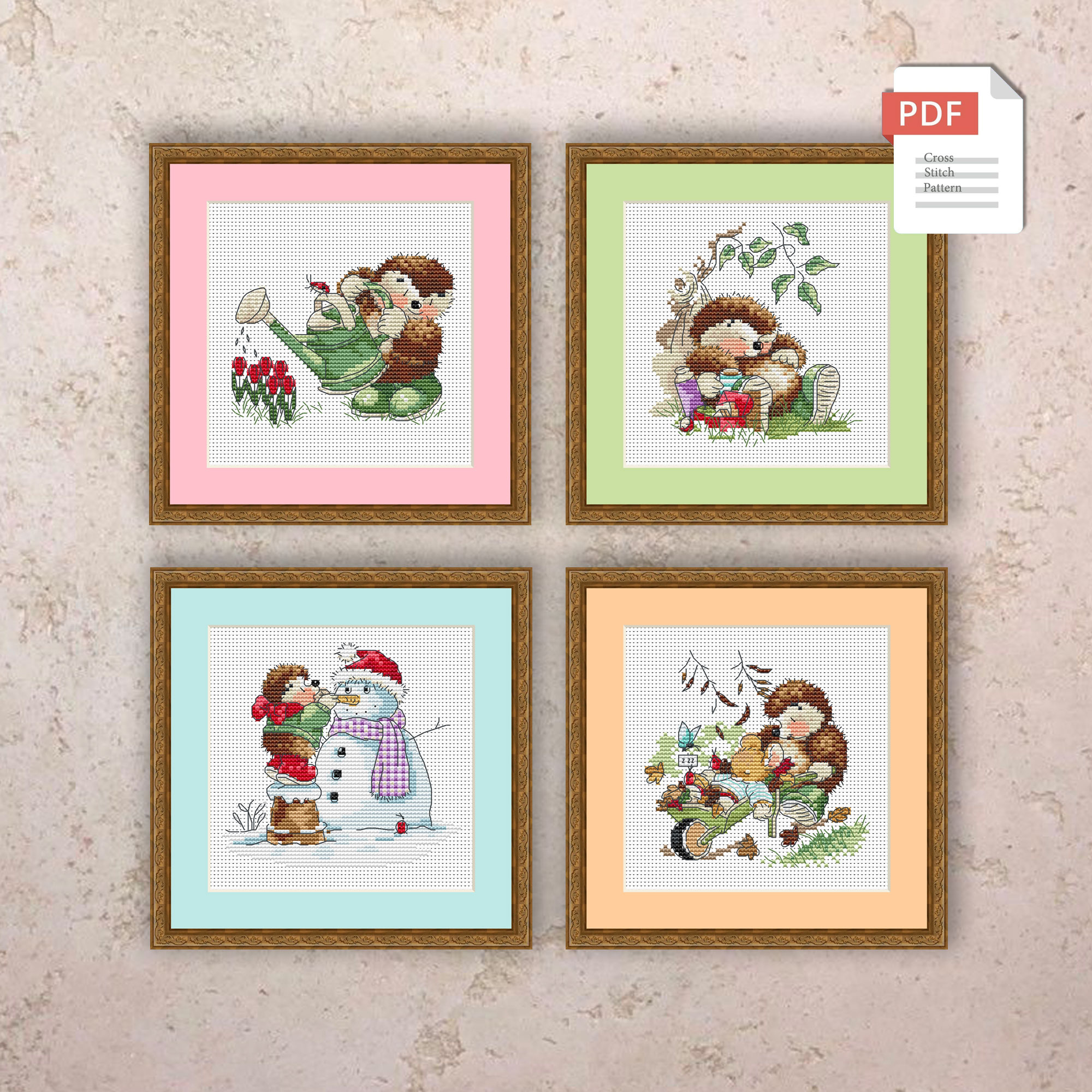 Winter Hedgehog Cross Stitch Pattern #ssn114 - Image 3