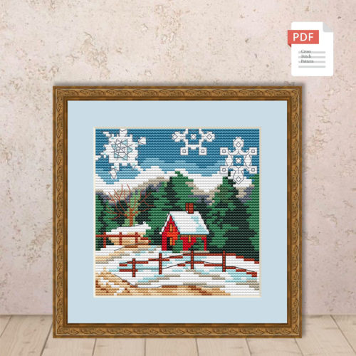 Winter Landscape Cross Stitch Pattern #ssn139
