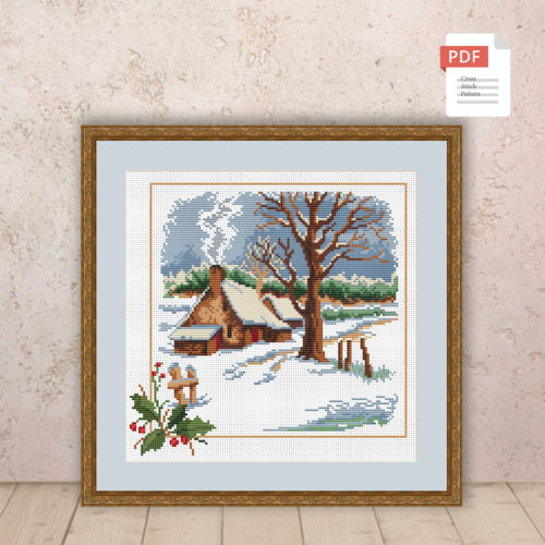 Winter Landscape Cross Stitch Pattern #ssn144