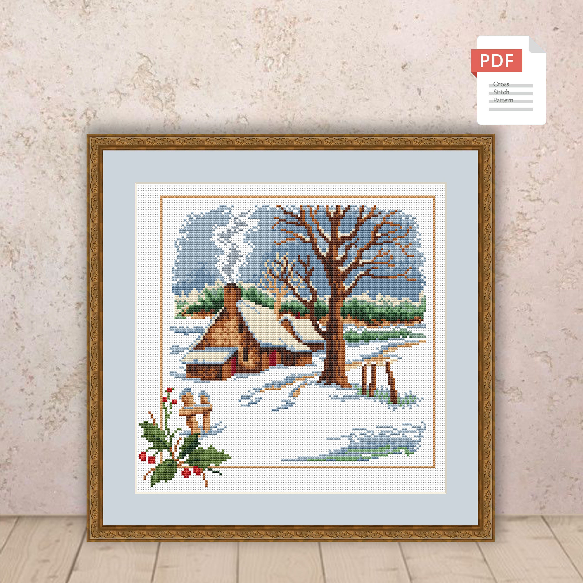 Winter Landscape Cross Stitch Pattern #ssn144