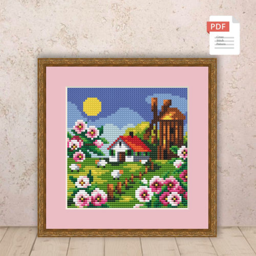 Spring Landscape Cross Stitch Pattern #ssn161