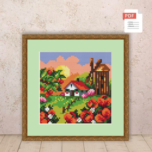 Summer Landscape Cross Stitch Pattern #ssn162