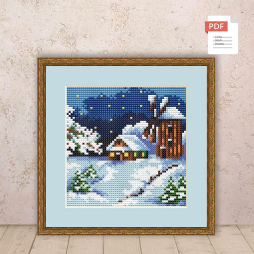 Winter Landscape Cross Stitch Pattern #ssn164