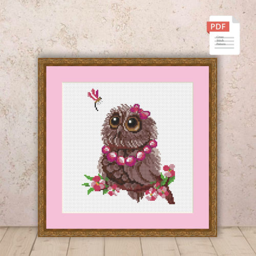 Spring Owl Cross Stitch Pattern #ssn176