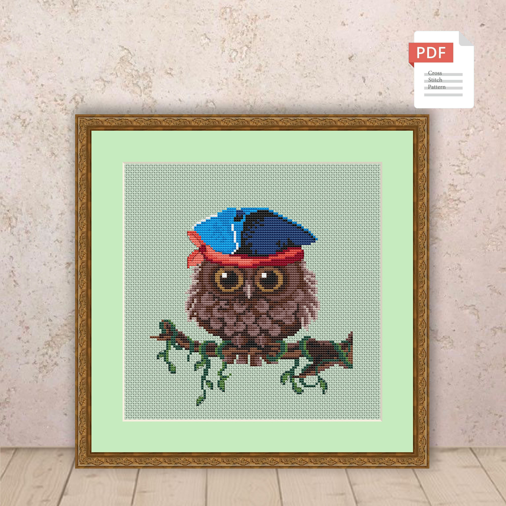 Summer Owl Cross Stitch Pattern #ssn177 - Image 2