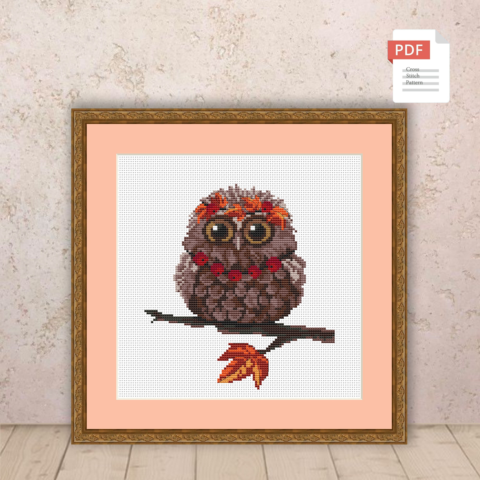 Autumn Owl Cross Stitch Pattern #ssn178