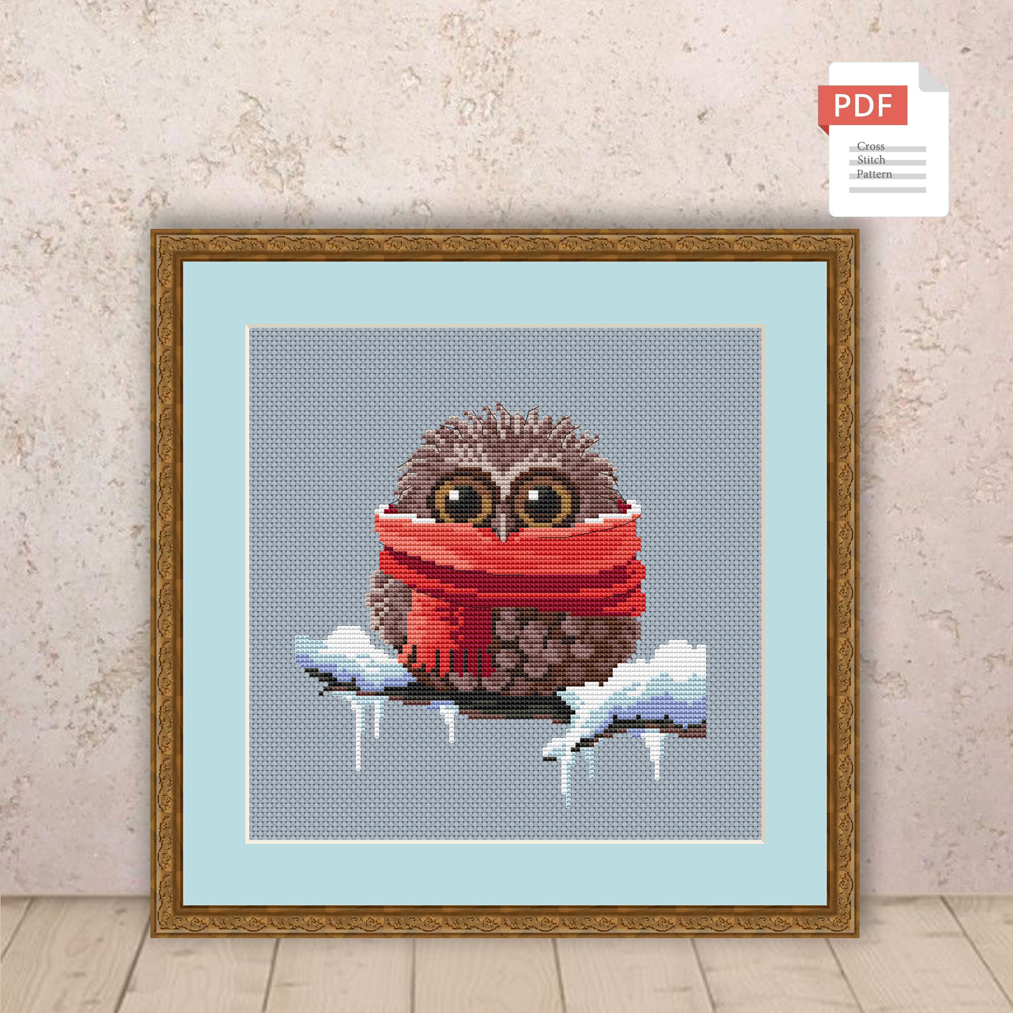Winter Owl Cross Stitch Pattern #ssn179 - Image 2
