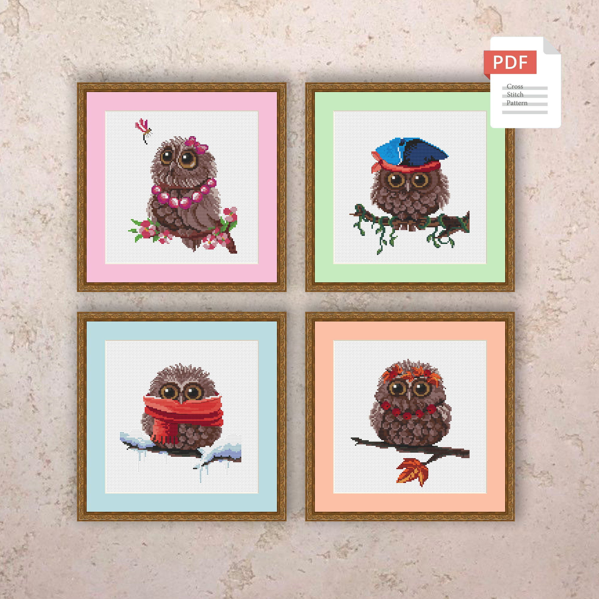 Winter Owl Cross Stitch Pattern #ssn179 - Image 3