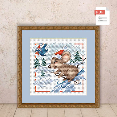 Winter Mouse Cross Stitch Pattern #ssn199