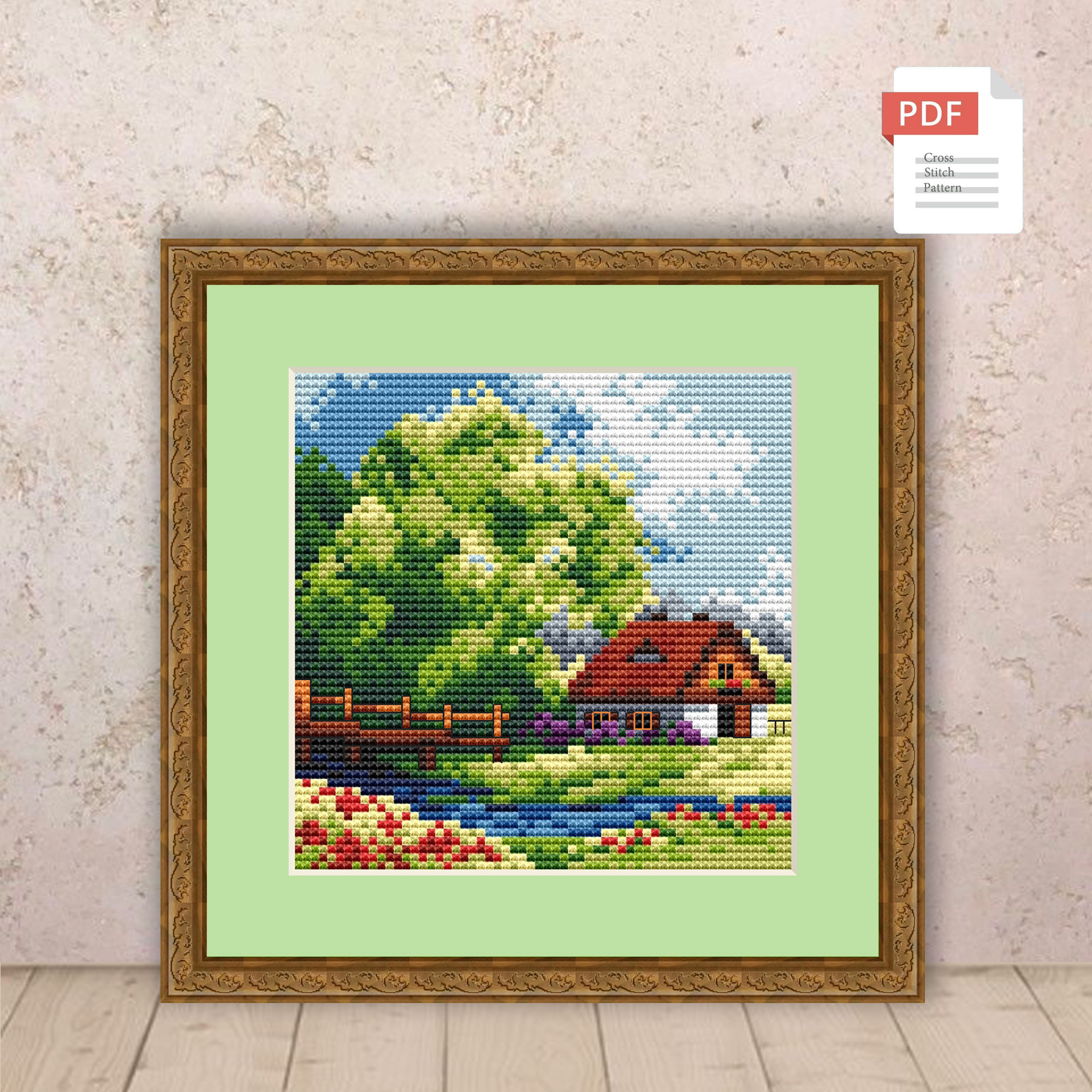Summer Landscape Cross Stitch Pattern #ssn232