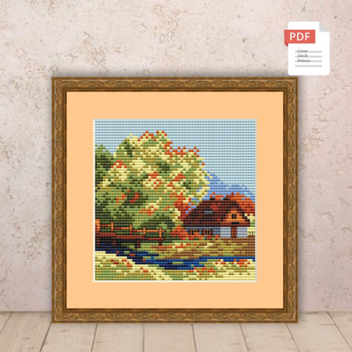 Autumn Landscape Cross Stitch Pattern #ssn233