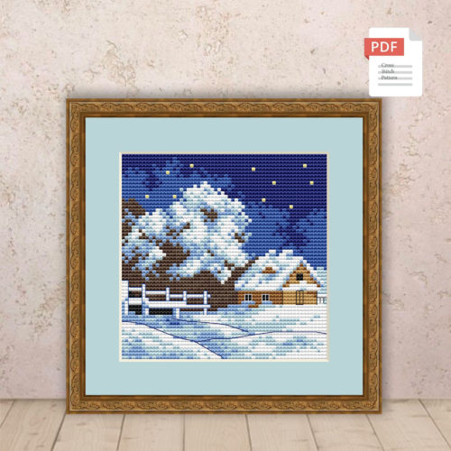 Winter Landscape Cross Stitch Pattern #ssn234