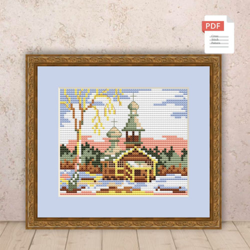 Winter Landscape Cross Stitch Pattern #ssn239