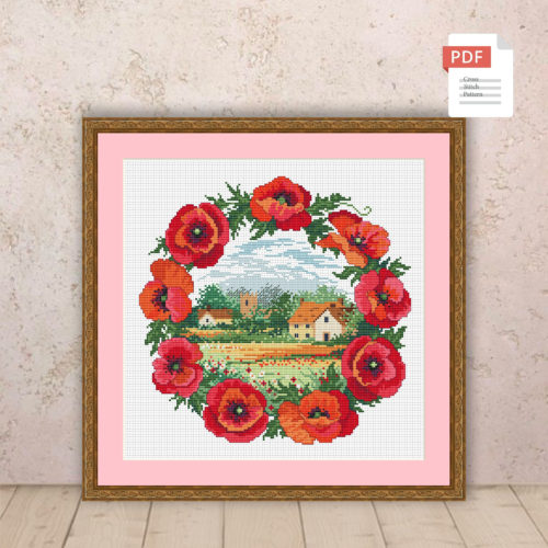 Spring Wreath Cross Stitch Pattern #ssn241
