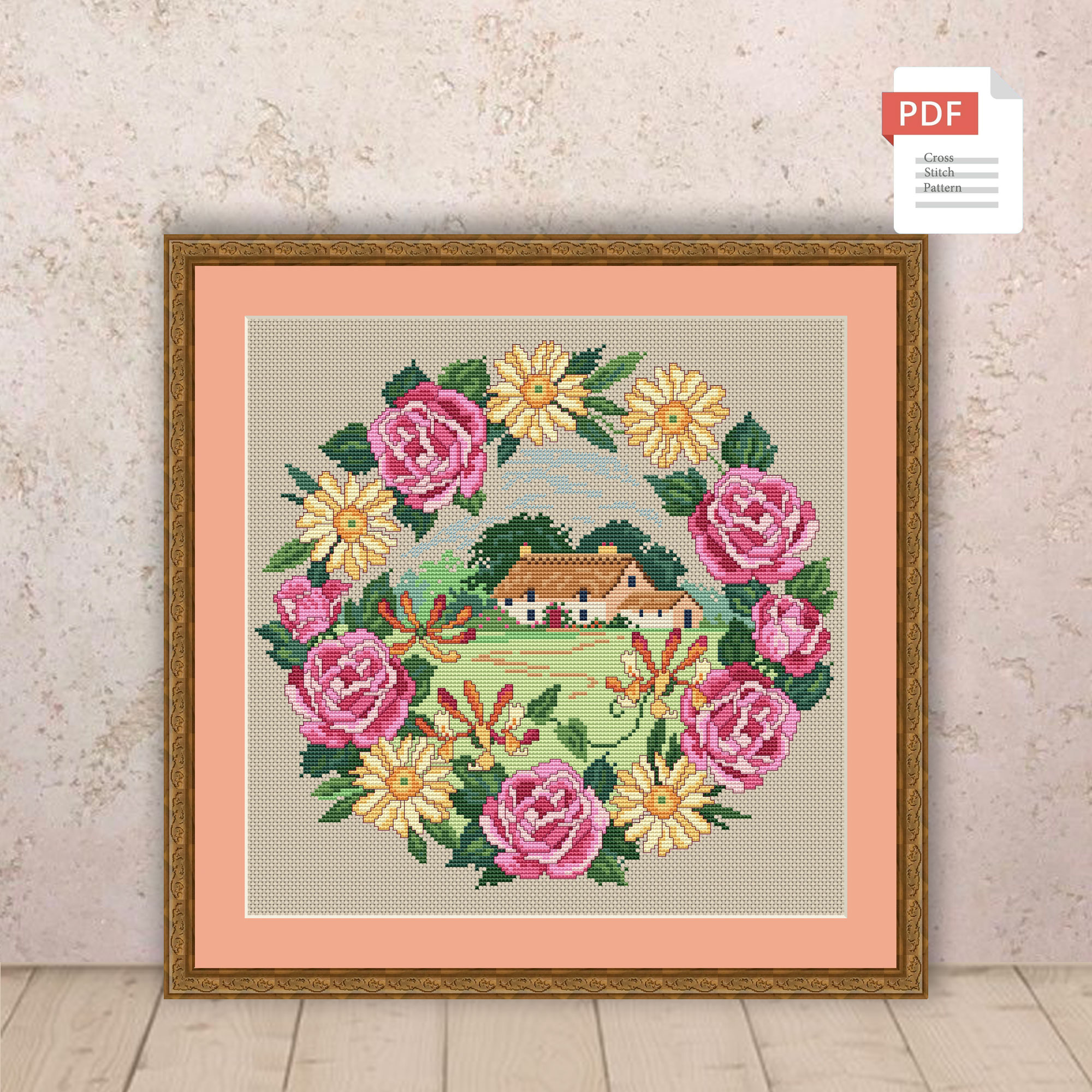 Autumn Wreath Cross Stitch Pattern #ssn243 - Image 2