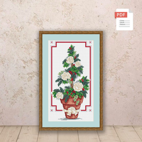 Winter Topiary Cross Stitch Pattern #ssn249