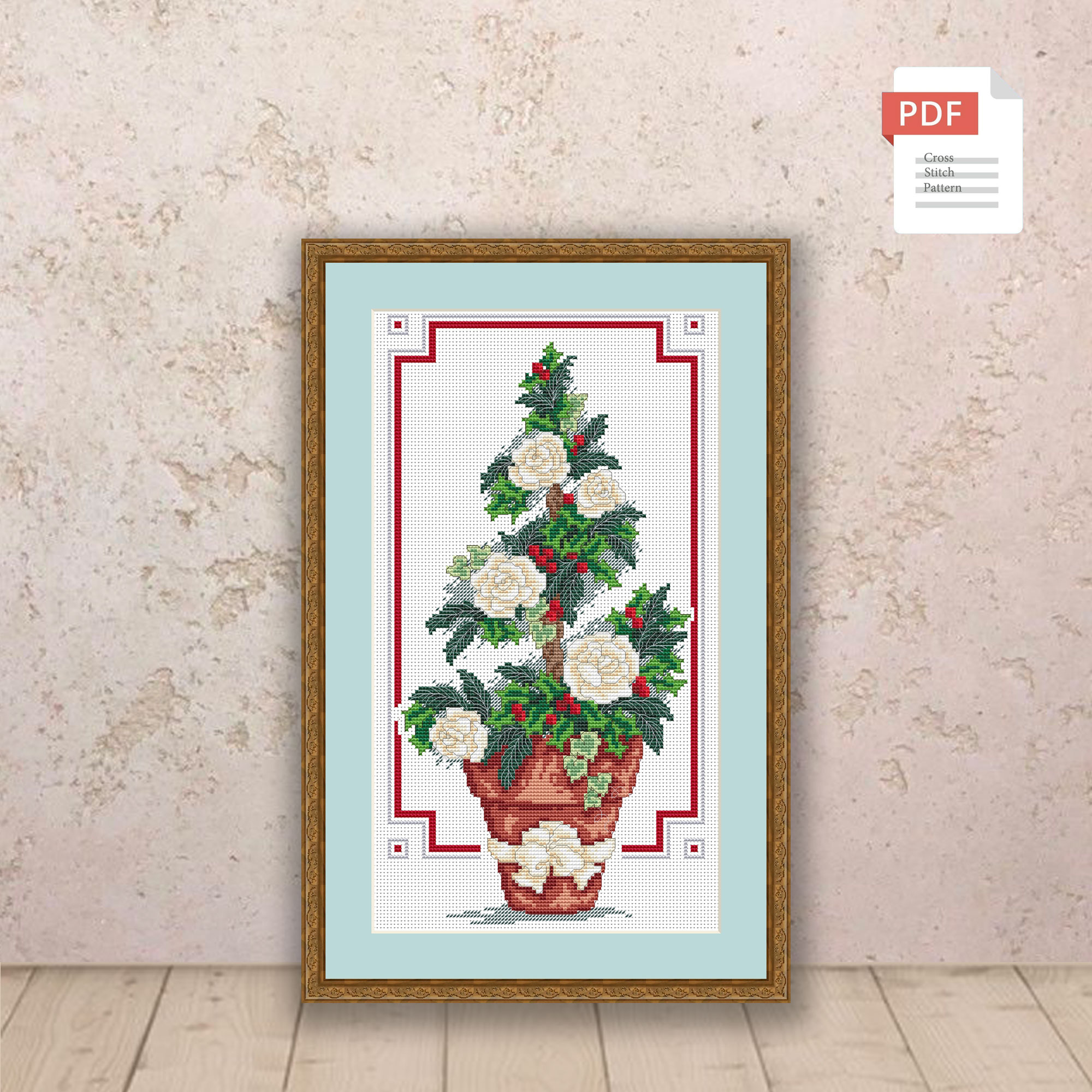 Winter Topiary Cross Stitch Pattern #ssn249