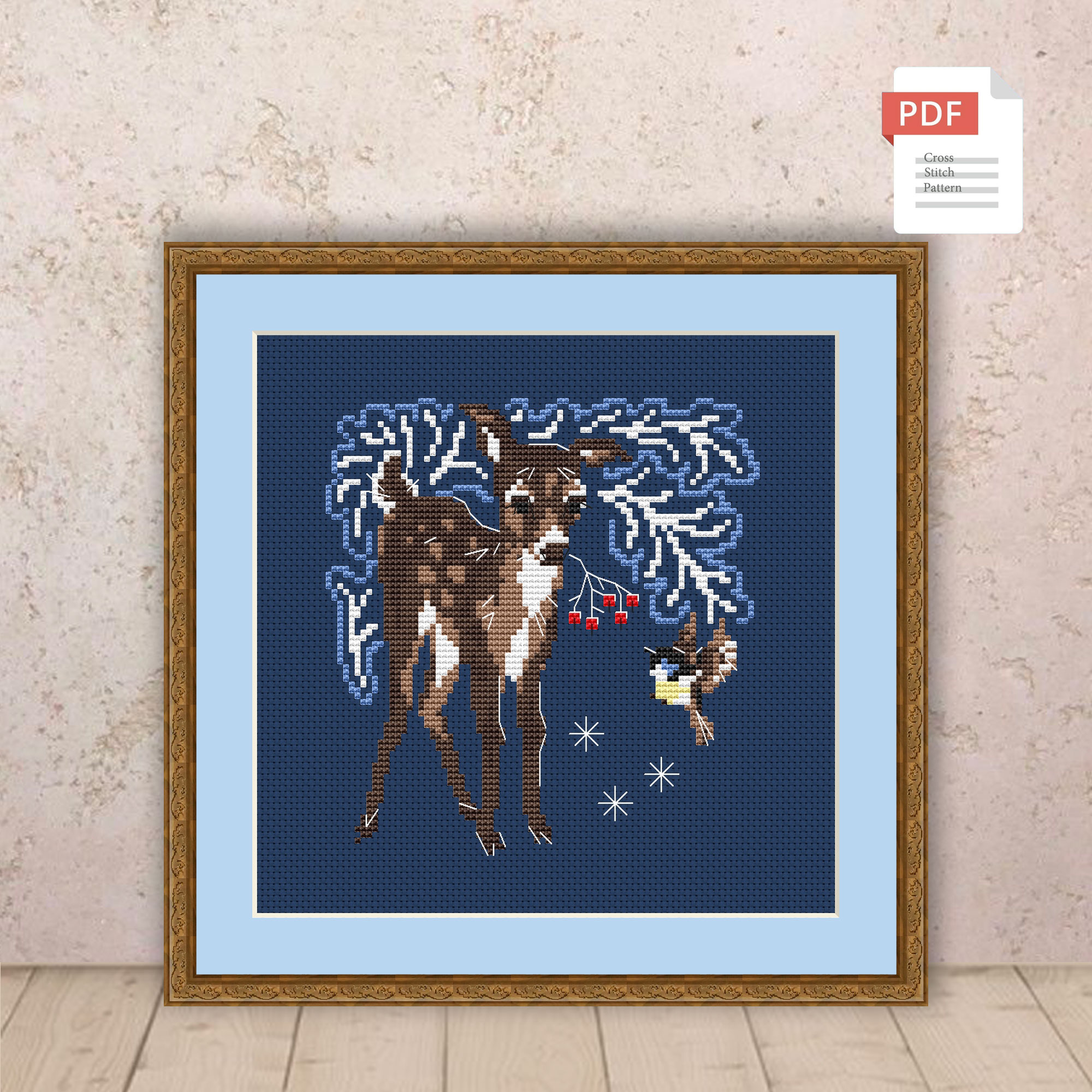 Winter Deer Cross Stitch Pattern #ssn251 - Image 2