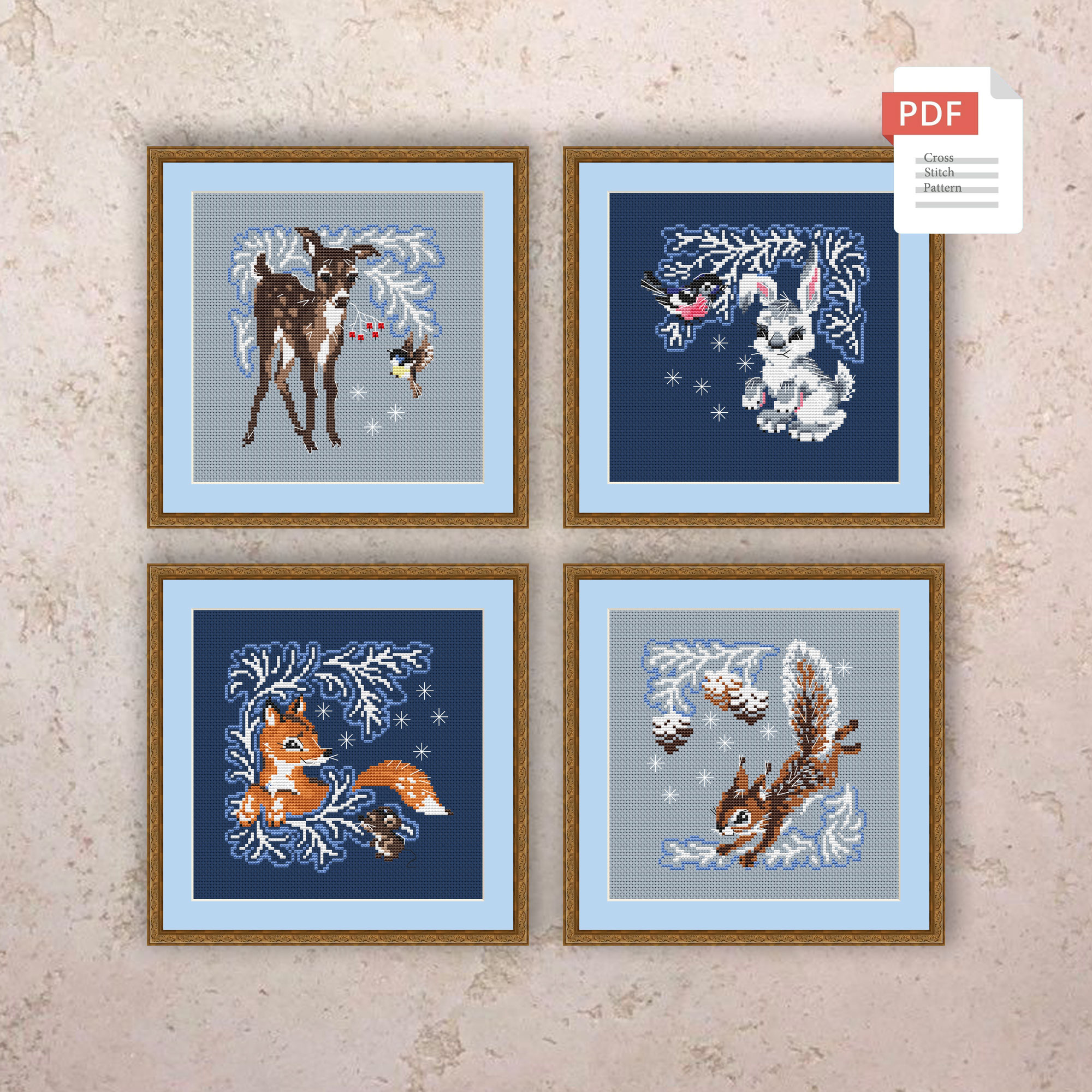Winter Squirrel Cross Stitch Pattern #ssn254 - Image 3
