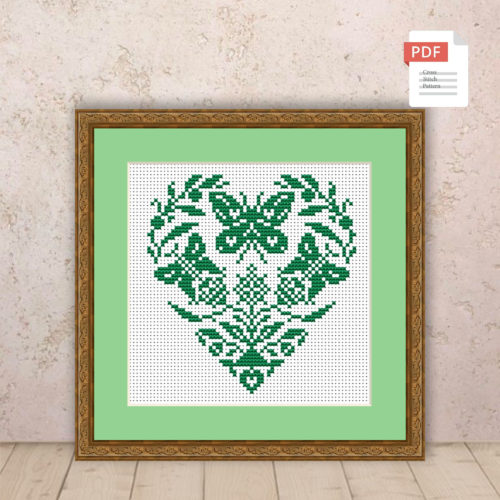 Spring Heart Cross Stitch Pattern #ssn256