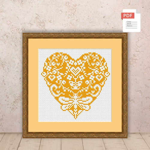 Autumn Heart Cross Stitch Pattern #ssn258