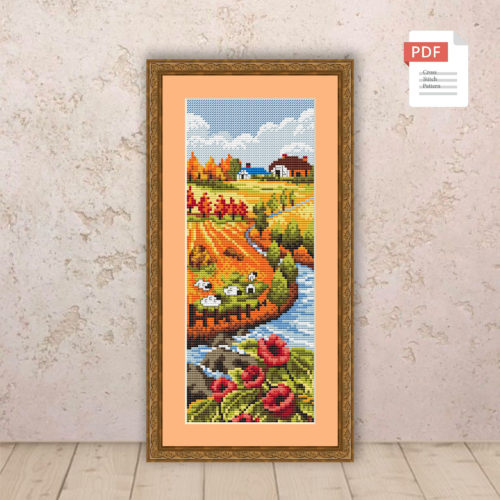 Autumn Landscape Cross Stitch Pattern #ssn263