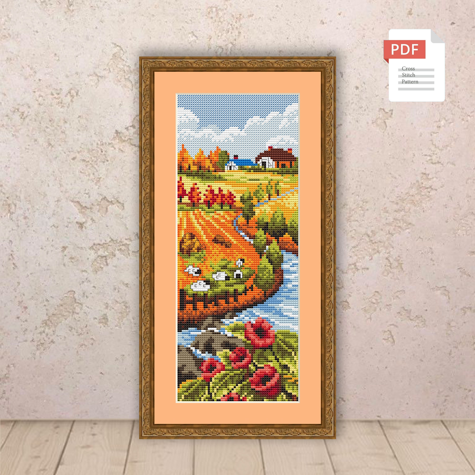 Set of 4 Seasons Landscape Cross Stitch Pattern #ssn265 - Image 4