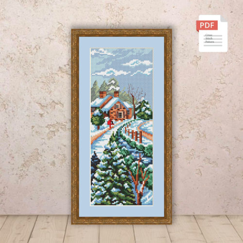 Winter Landscape Cross Stitch Pattern #ssn264