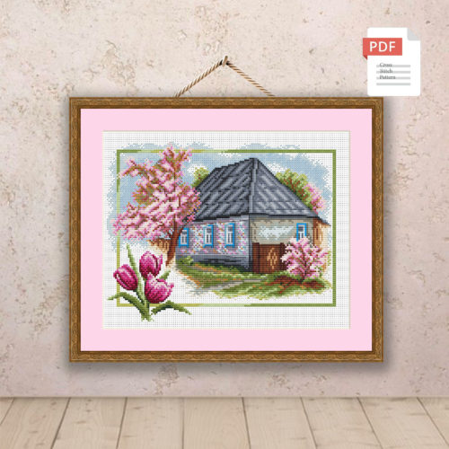 Spring Landscape Cross Stitch Pattern #ssn271