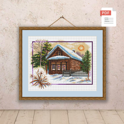 Winter Landscape Cross Stitch Pattern #ssn274