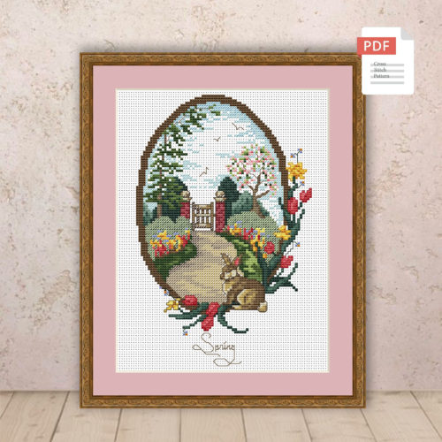 Spring Landscape Cross Stitch Pattern #ssn291