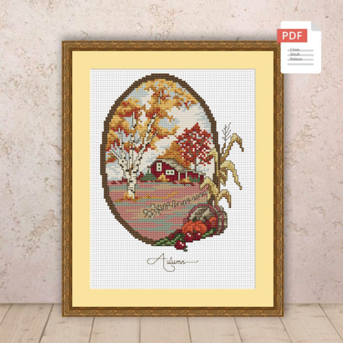 Autumn Landscape Cross Stitch Pattern #ssn293