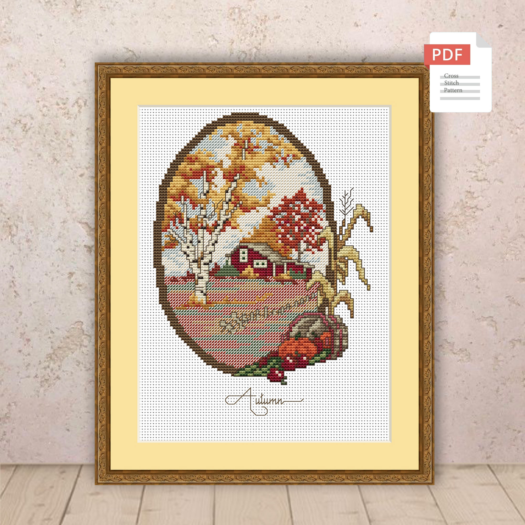 Set of 4 Seasons Landscape Cross Stitch Pattern #ssn295 - Image 5