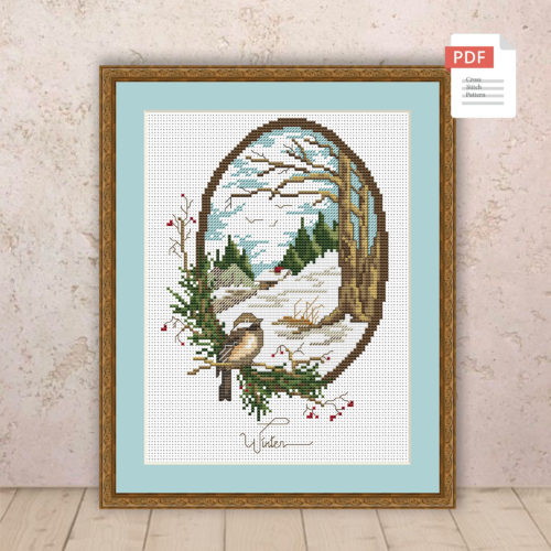 Winter Landscape Cross Stitch Pattern #ssn294