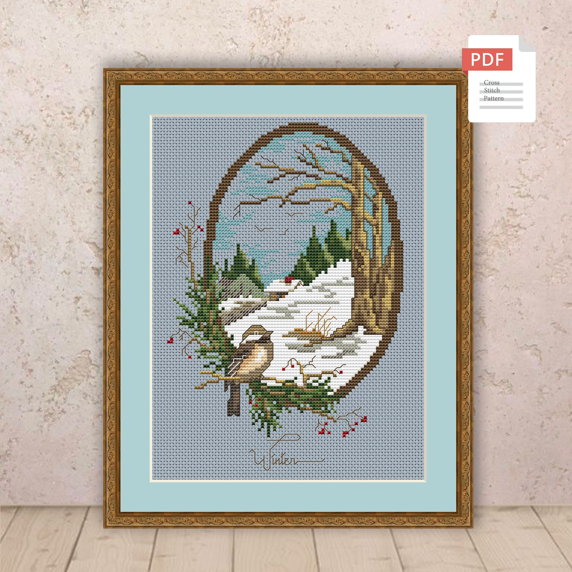 Winter Landscape Cross Stitch Pattern #ssn294 - Image 2