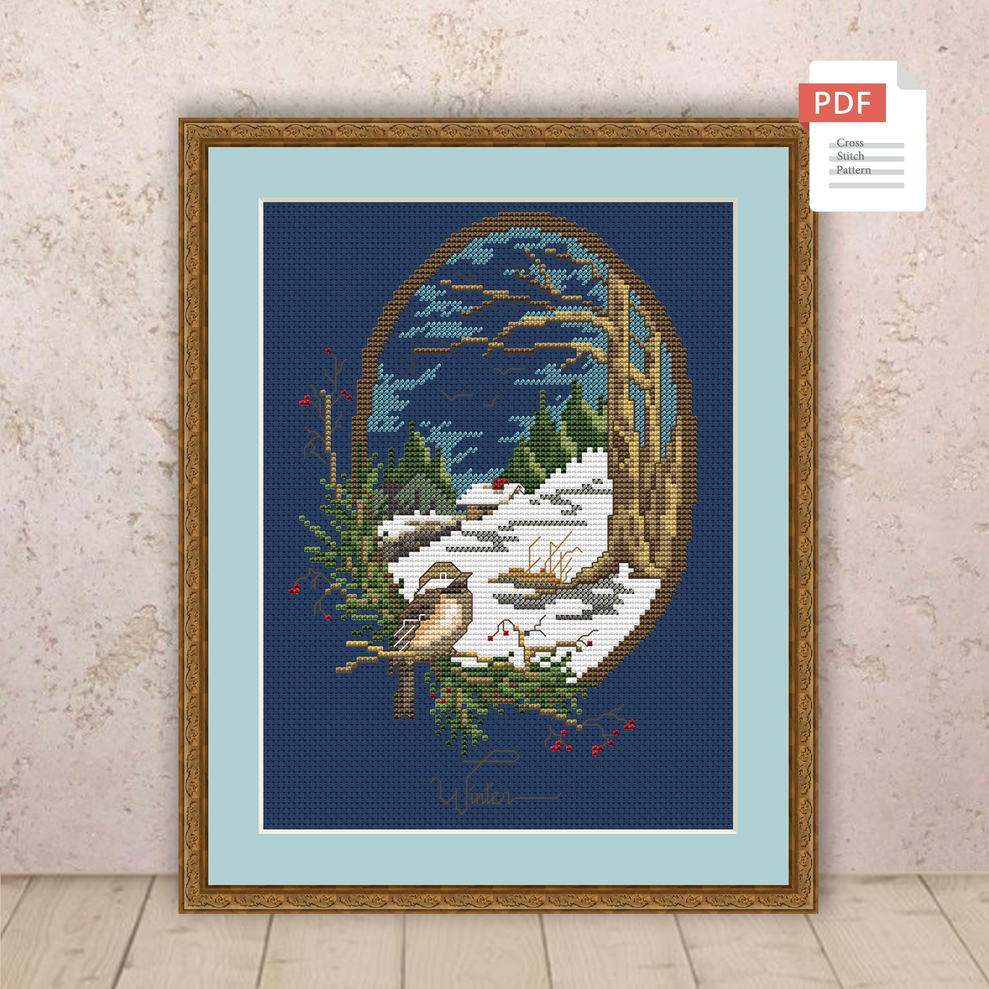 Winter Landscape Cross Stitch Pattern #ssn294 - Image 3