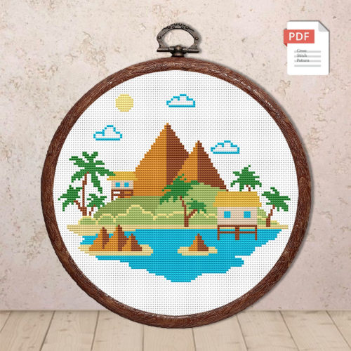 Mountain Landscape Cross Stitch Pattern #trl003