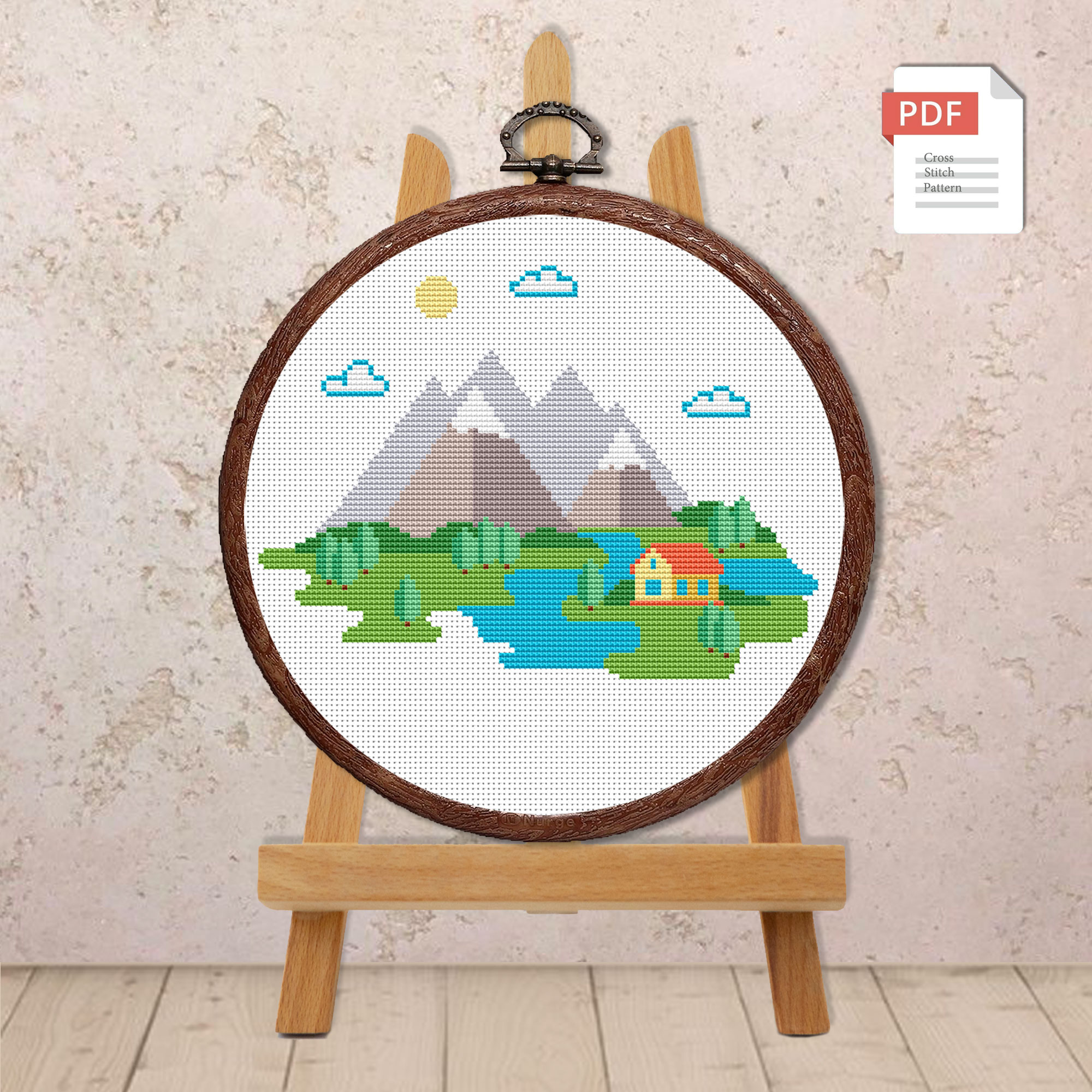 Mountain Landscape Cross Stitch Pattern #trl005 - Image 2